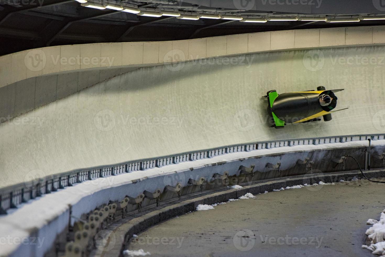 bob running on ice track photo