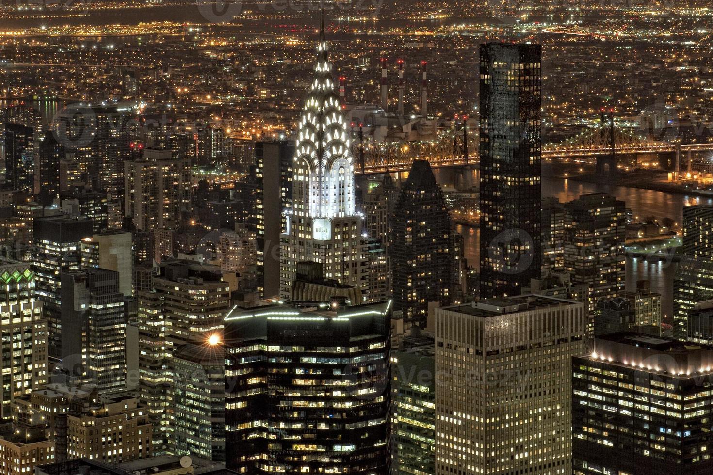 New York night view panorama cityscape photo