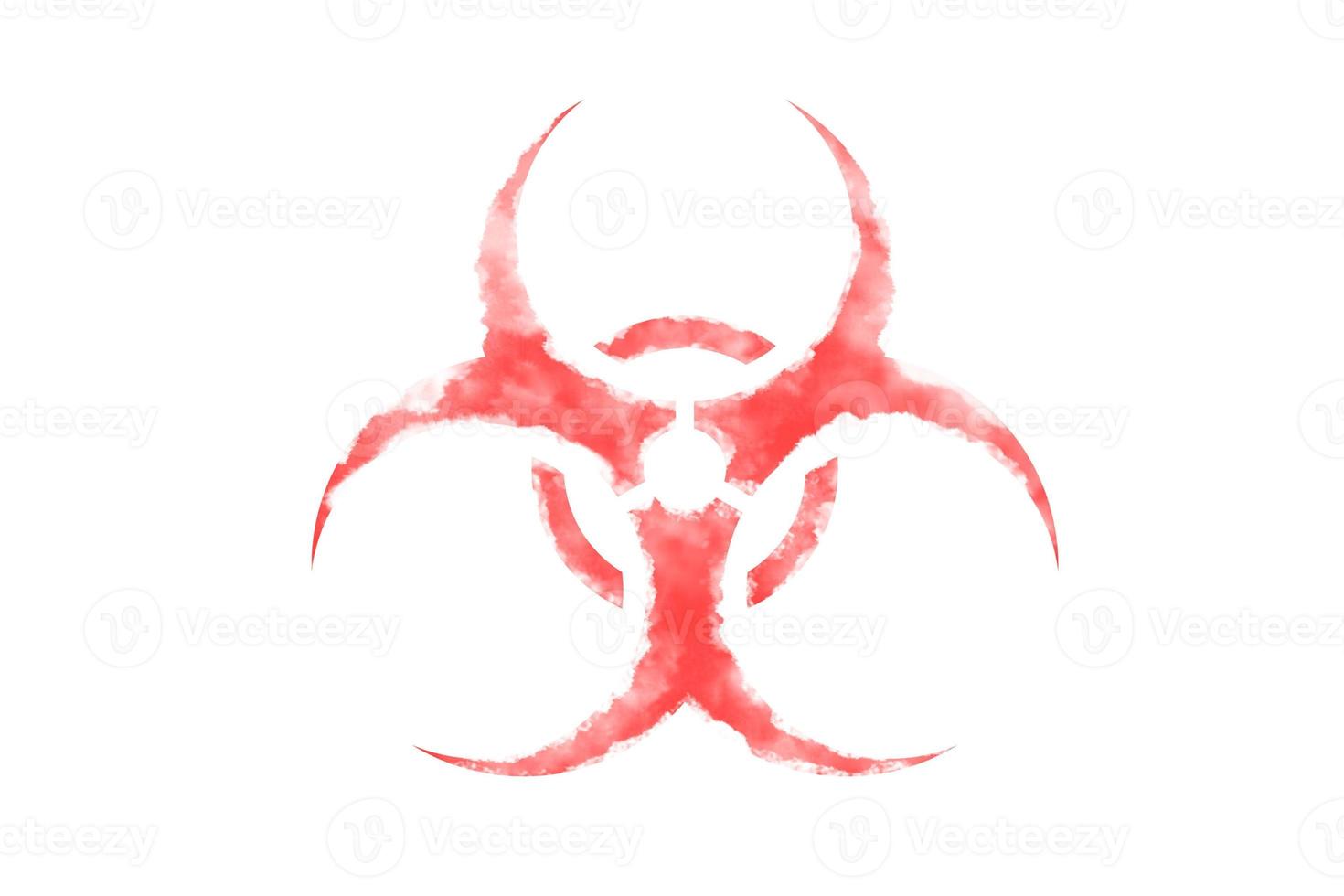 infección por coronavirus peligro biológico sangre roja sobre blanco foto