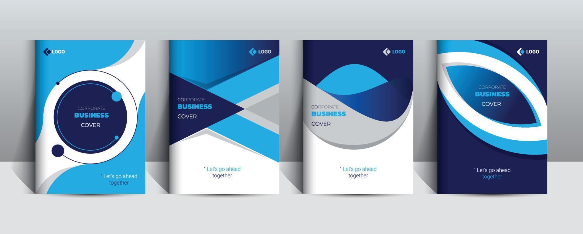 plantilla de diseño de portada de negocio corporativo azul adepta para proyectos multipropósito vector