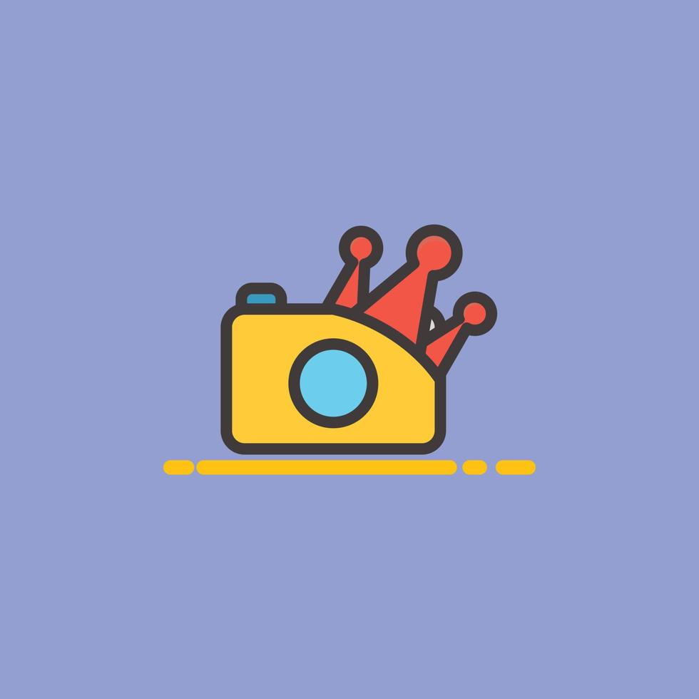 camera logo with crown, cute camera logo design with crown. vector