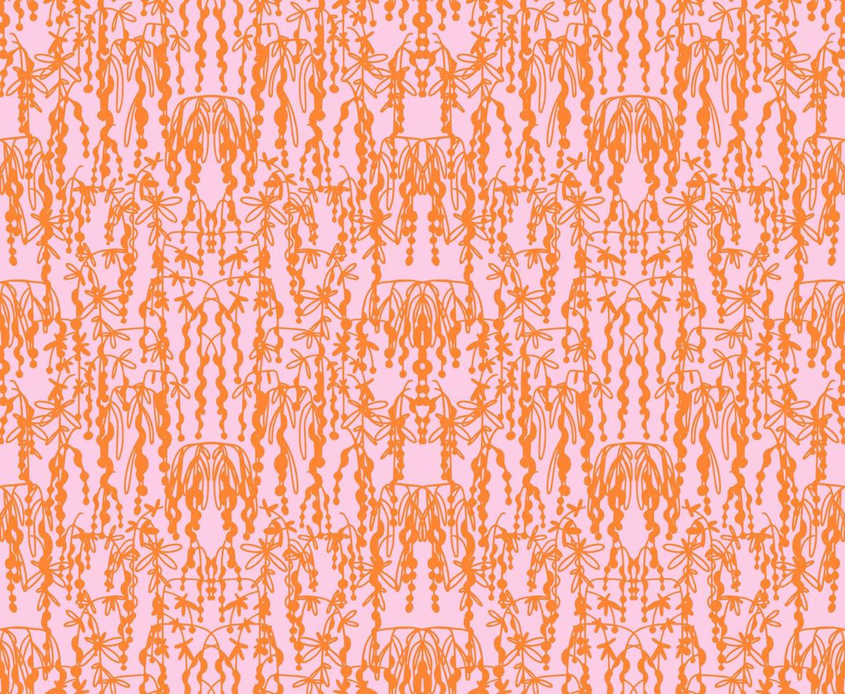 Abstract pattern in memphis style. Seamless vector flower pattern.