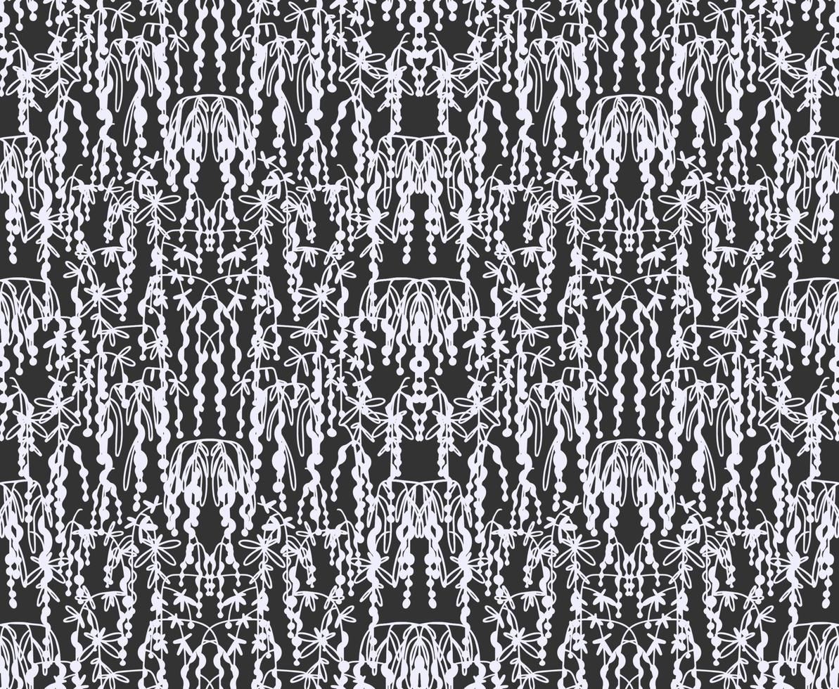 Abstract pattern in memphis style. Seamless vector flower pattern.