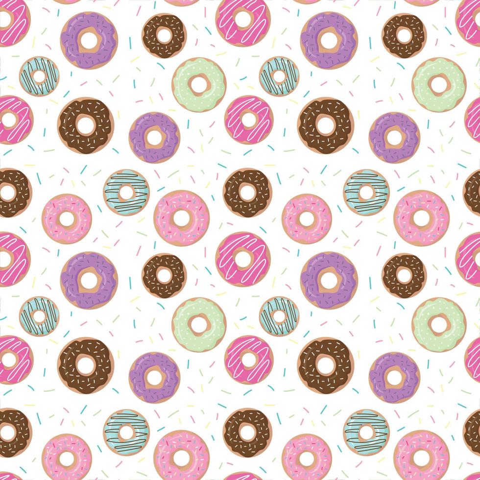 bright pattern with different donuts vector