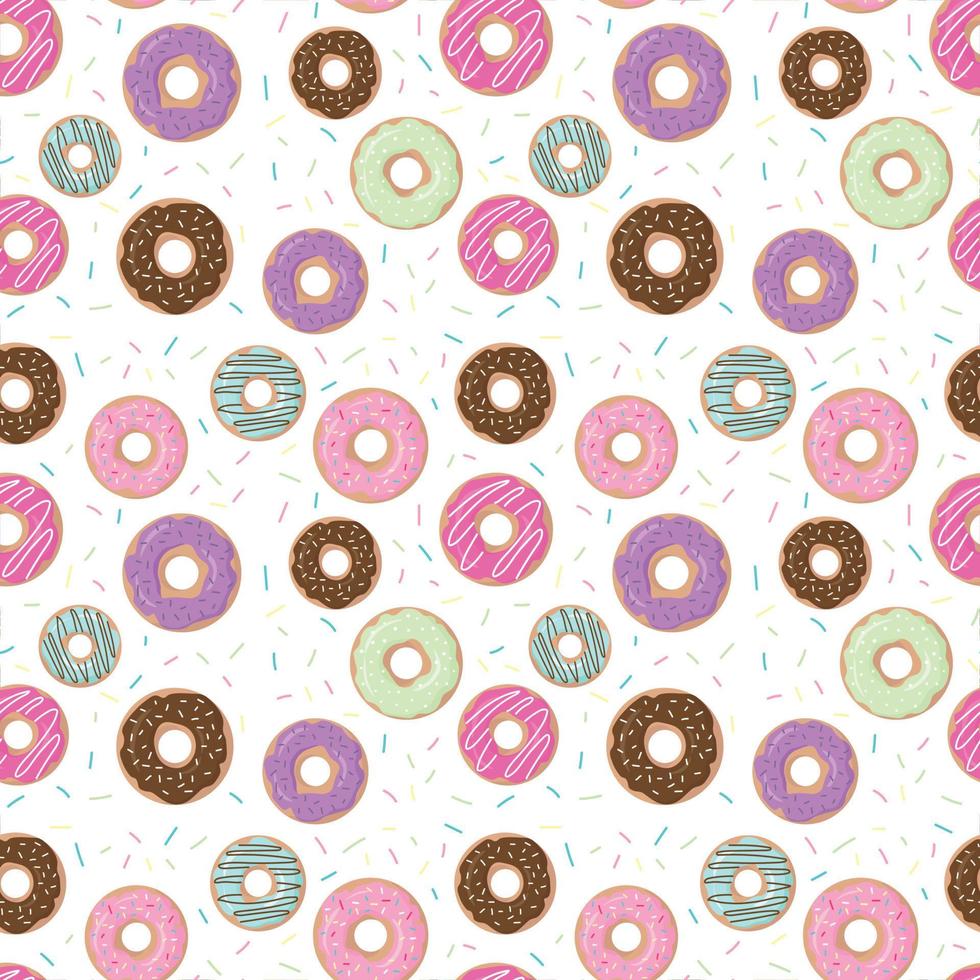 bright pattern with different donuts vector