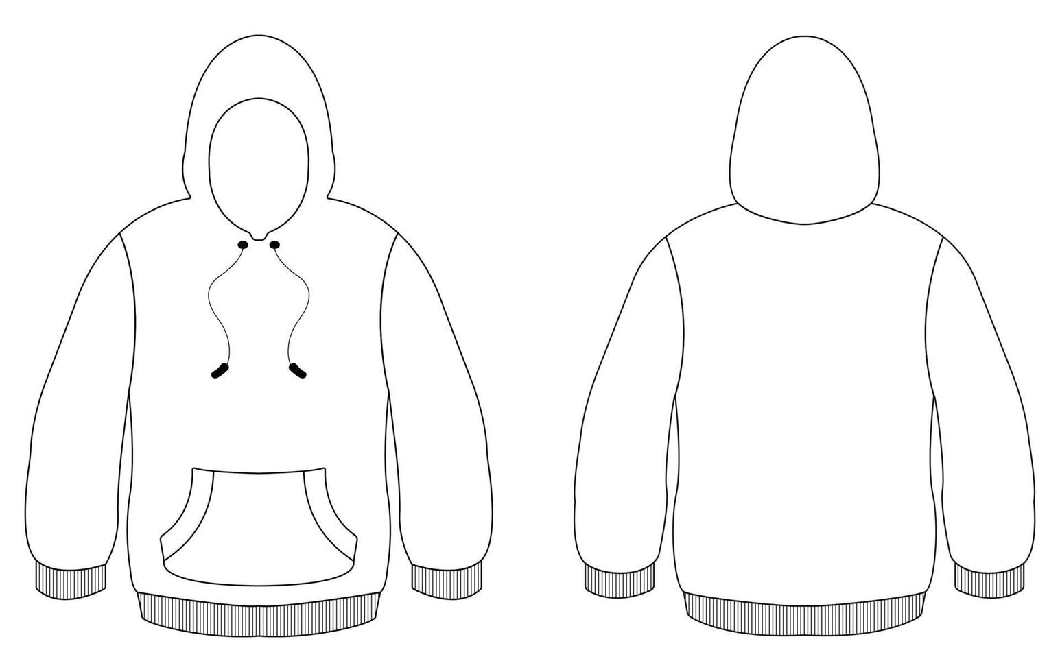 Hoodie Front and Back Design Vector 12206487 Vector Art at Vecteezy