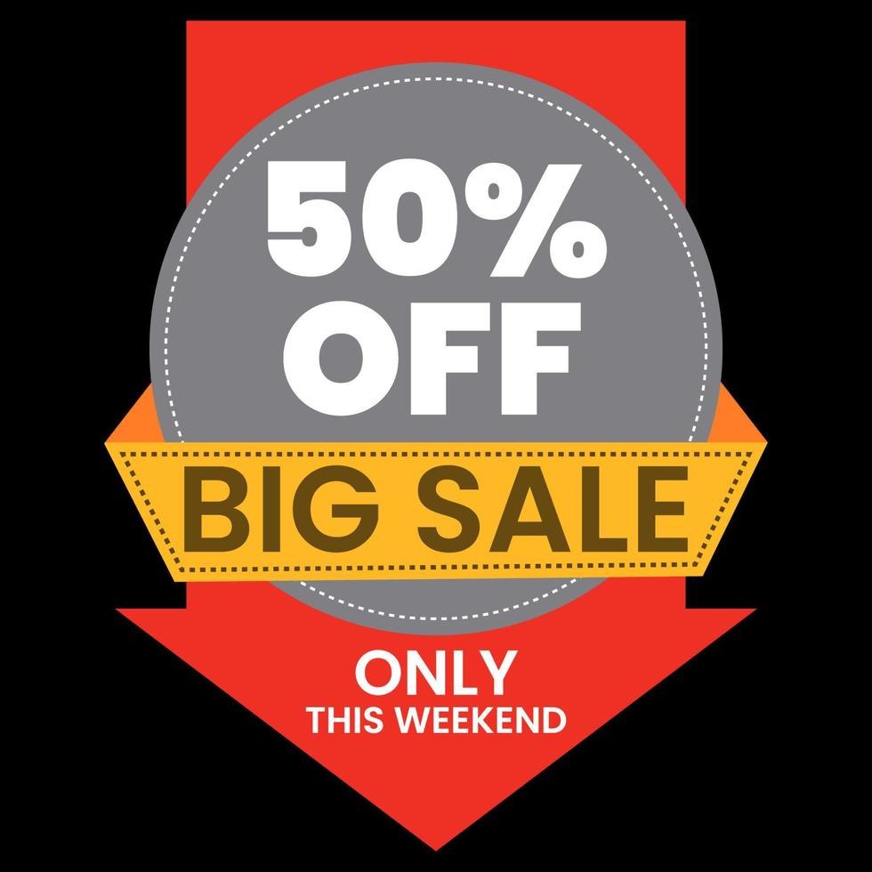 50 percent off. Discount offer price vector