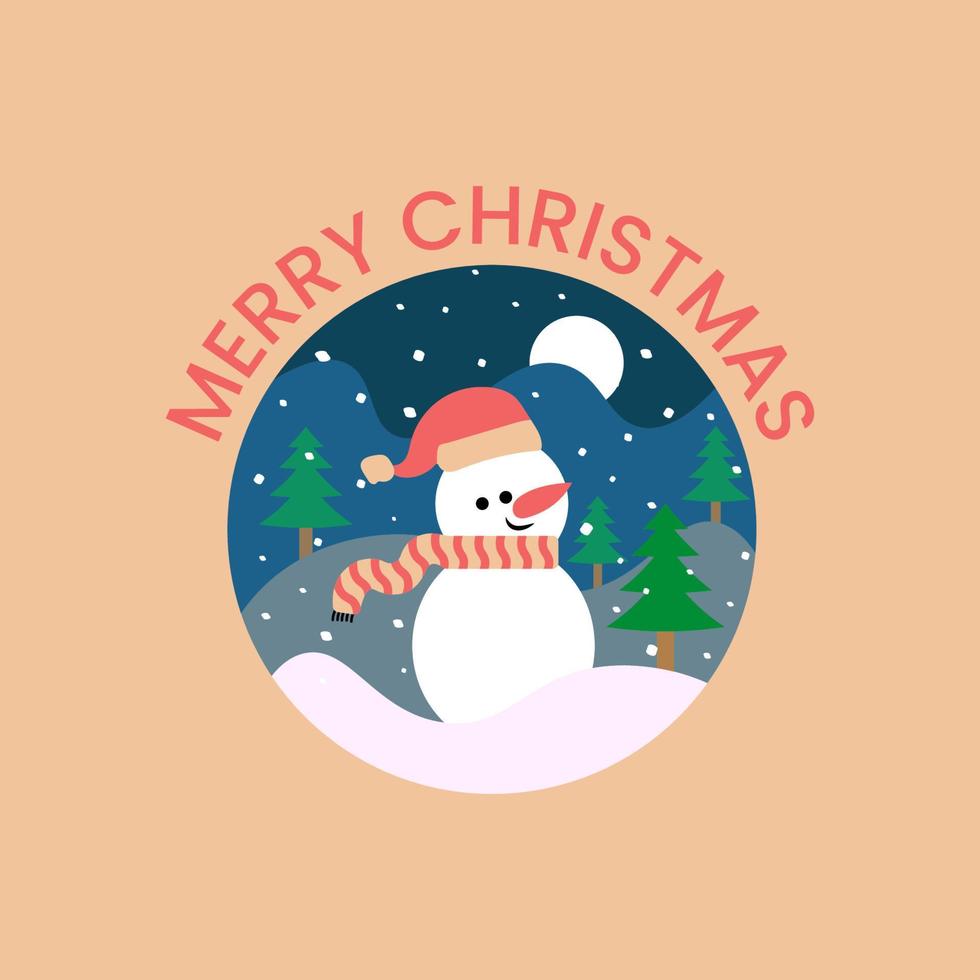 Merry Christmas. Christmas celebrations with the snowman vector