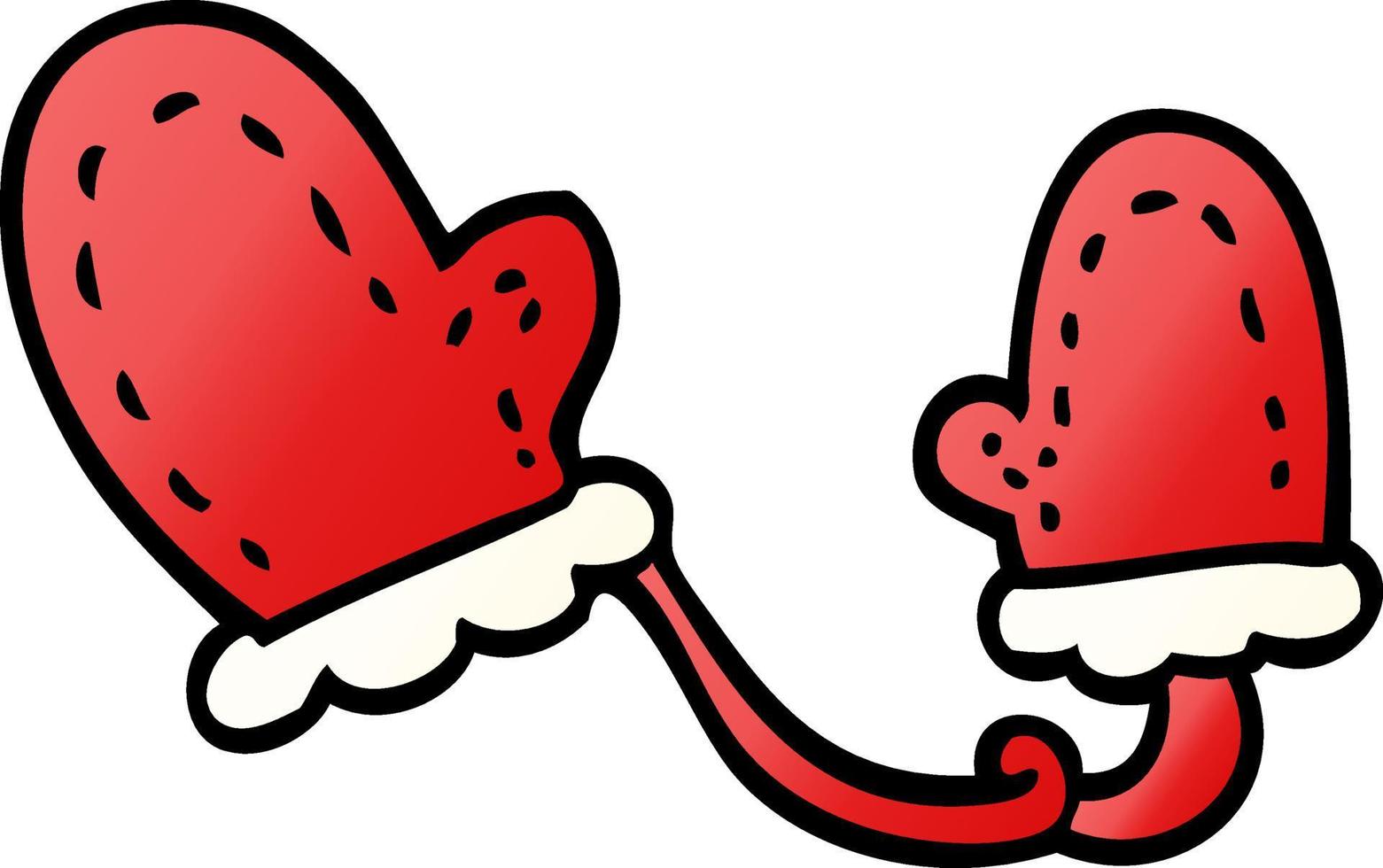 cartoon doodle mittens vector