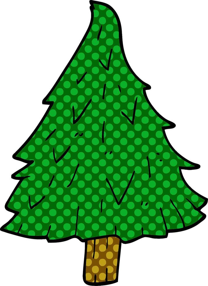 cartoon doodle christmas tree vector