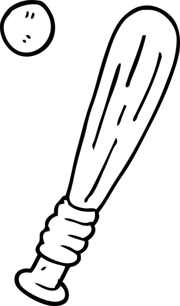 line drawing cartoon baseball bat vector