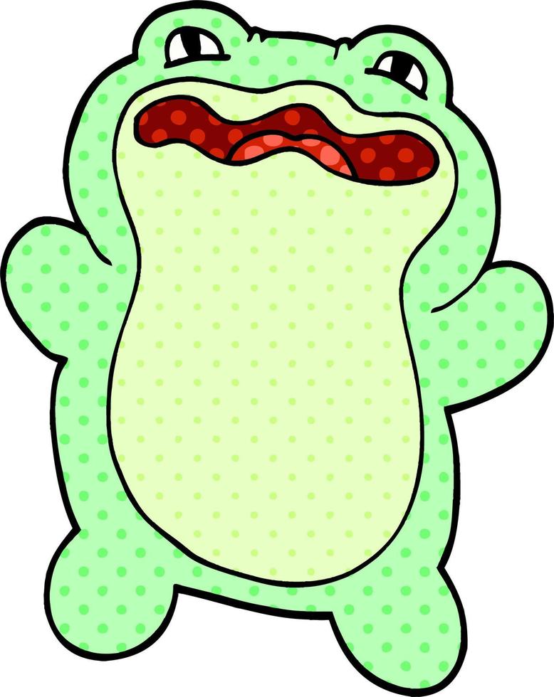 cartoon doodle frog vector