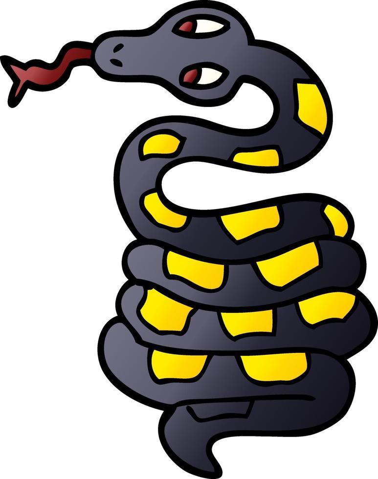 caricatura, garabato, serpiente venenosa vector