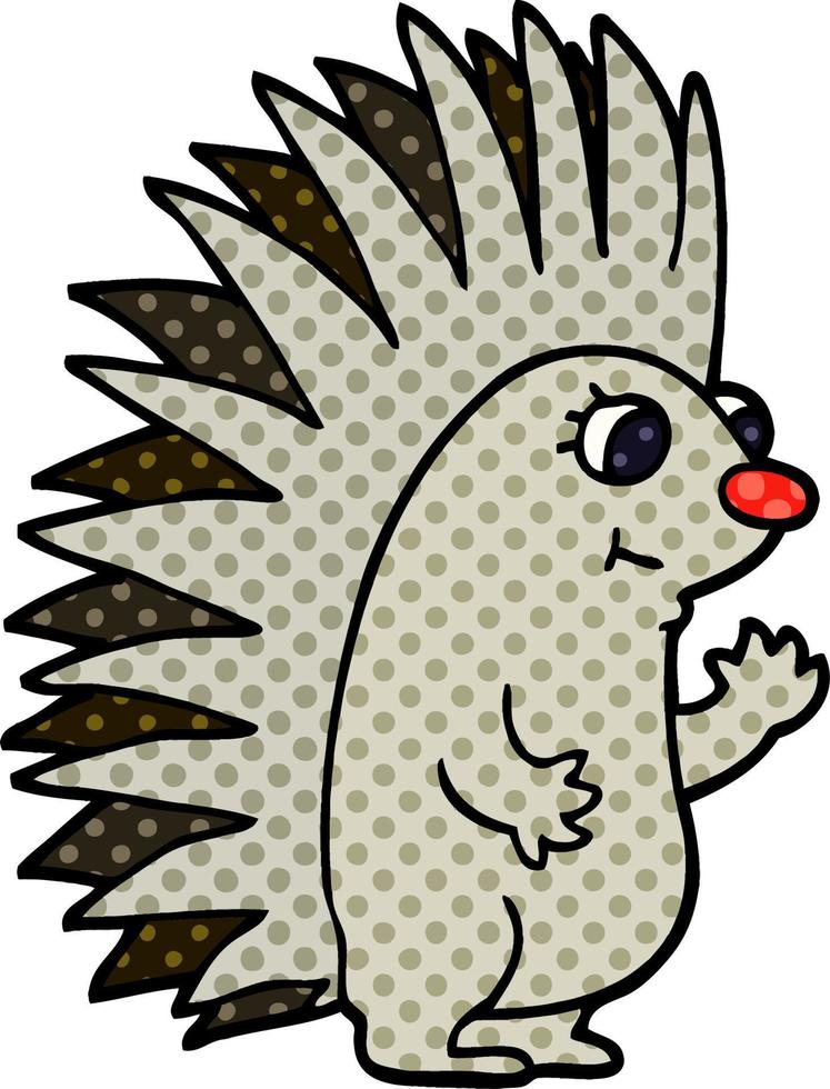 cartoon doodle spiky hedgehog vector