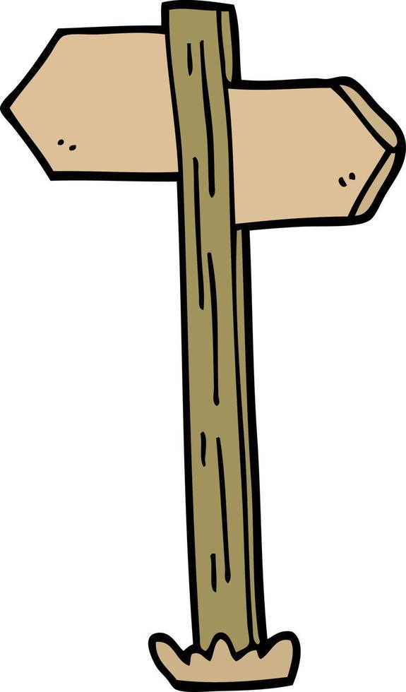 cartoon doodle sign posts vector