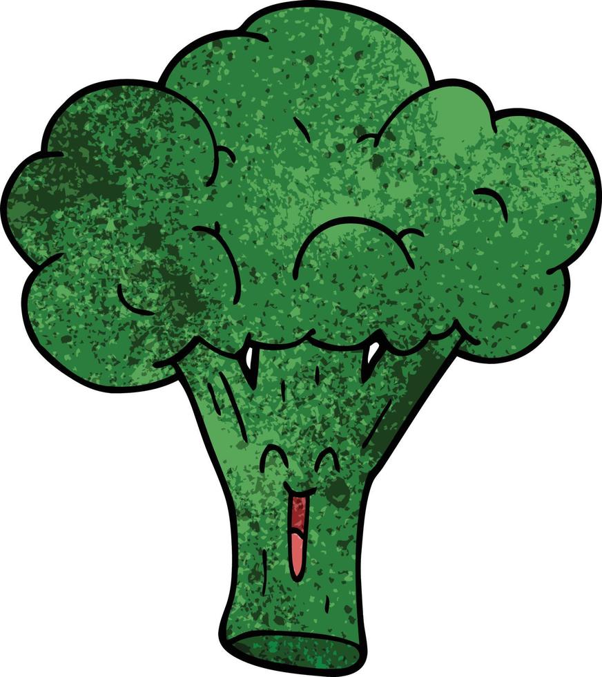 cartoon doodle broccoli vector