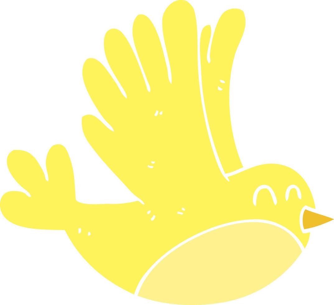flat color illustration of a cartoon bird vector