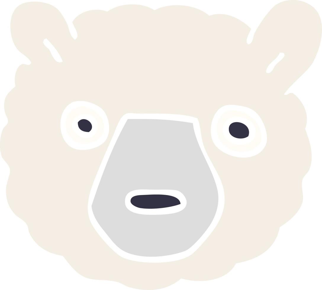 caricatura, garabato, oso polar, cara vector