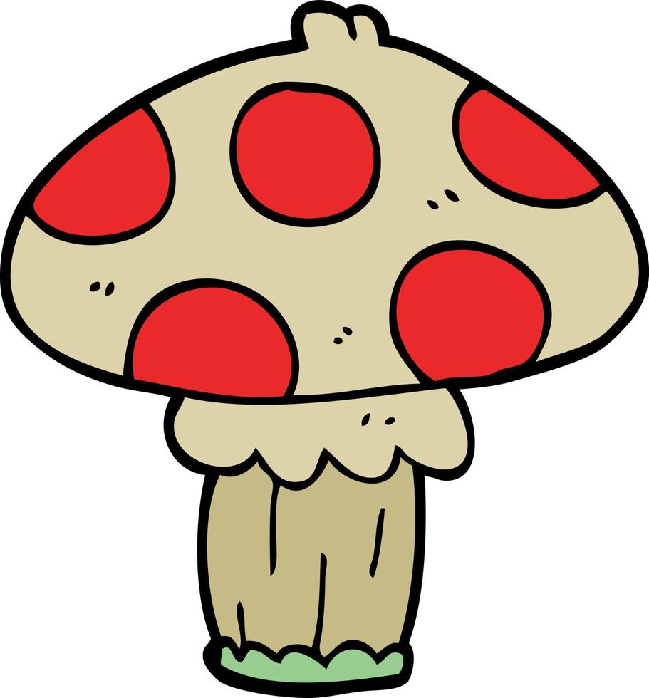 cartoon doodle toadstool vector