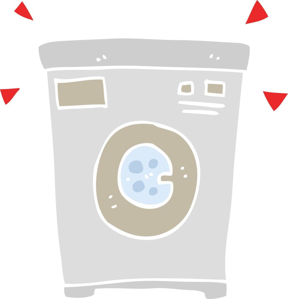 flat color illustration of a cartoon washing machine vector