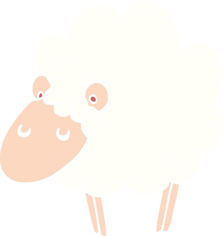 flat color style cartoon sheep vector