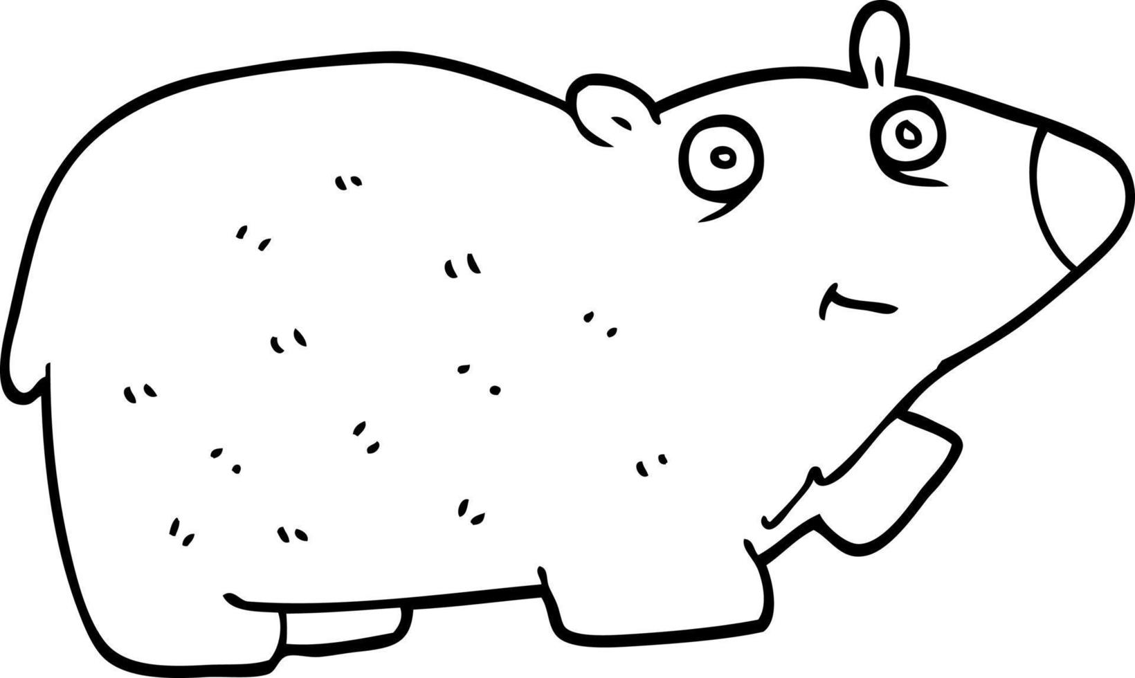 line drawing cartoon polar bear vector