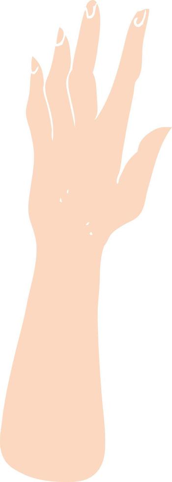 flat color illustration of a cartoon hand vector