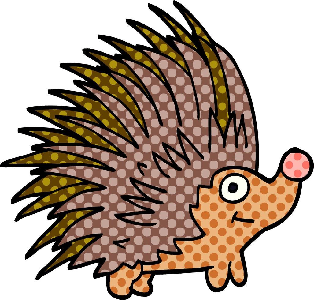 cartoon doodle spiky hedgehog vector