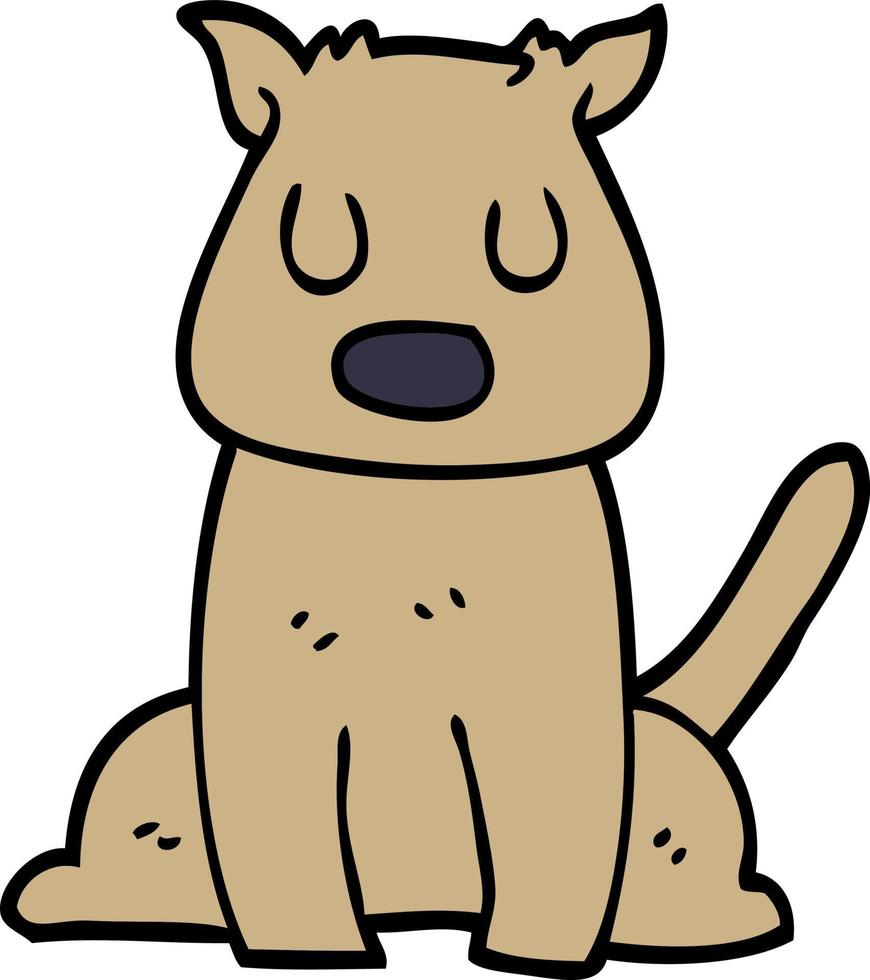 cartoon doodle calm dog vector