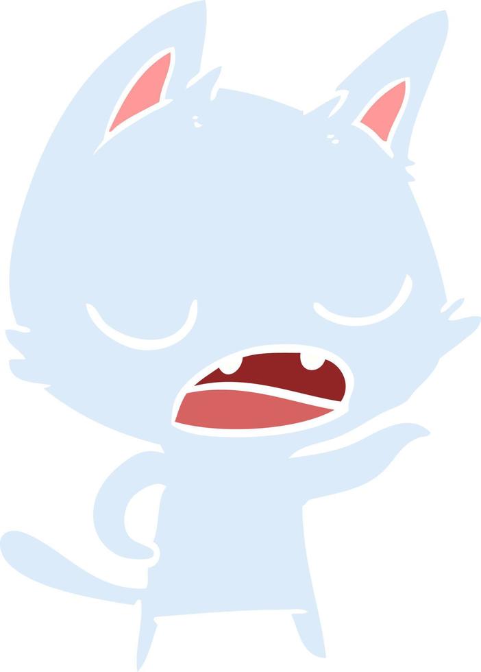 talking cat flat color style cartoon vector