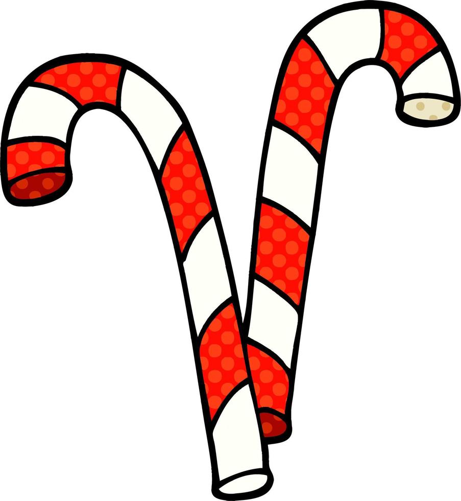 cartoon doodle xmas candy cane vector