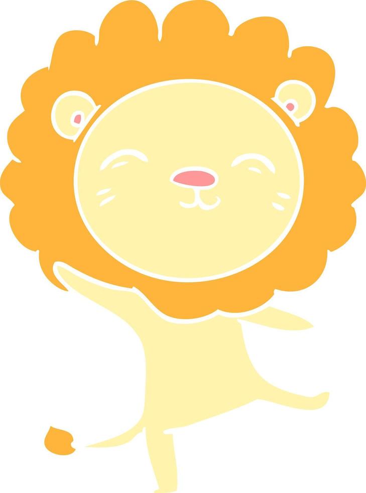 flat color style cartoon lion vector