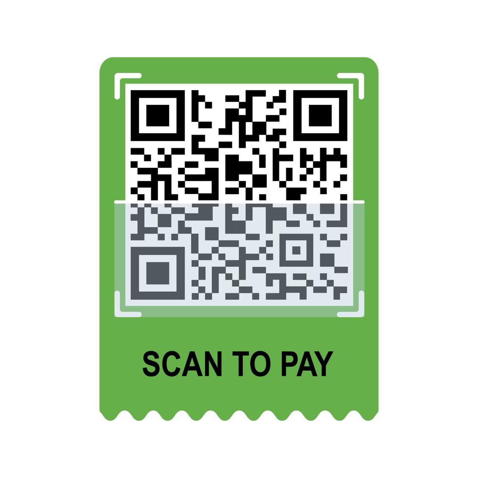 Scan me phone tag. Qrcode scan to pay with mobile app. QR code for smartphone. Isolated illustration on a white background. Vector illustration.