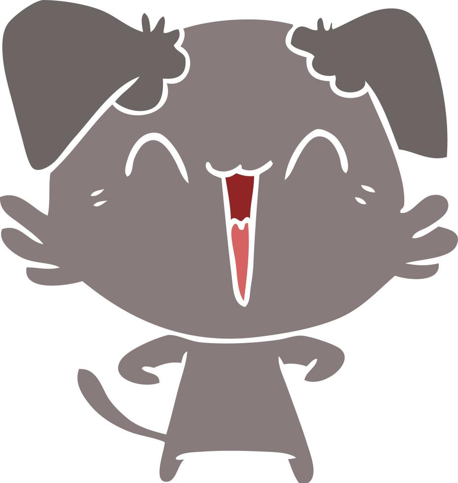 happy little dog flat color style cartoon vector