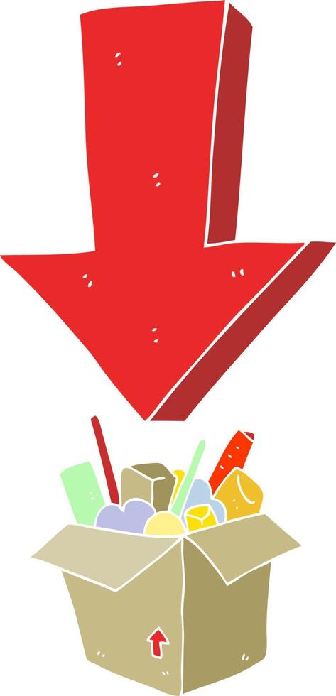 flat color illustration of a cartoon packing to move vector