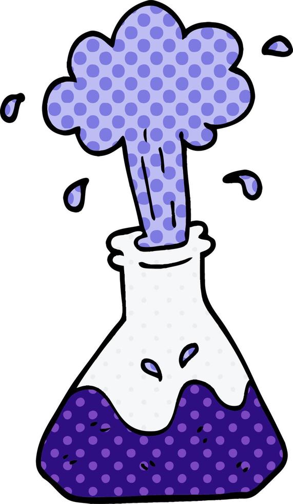 cartoon doodle exploding chemical set vector