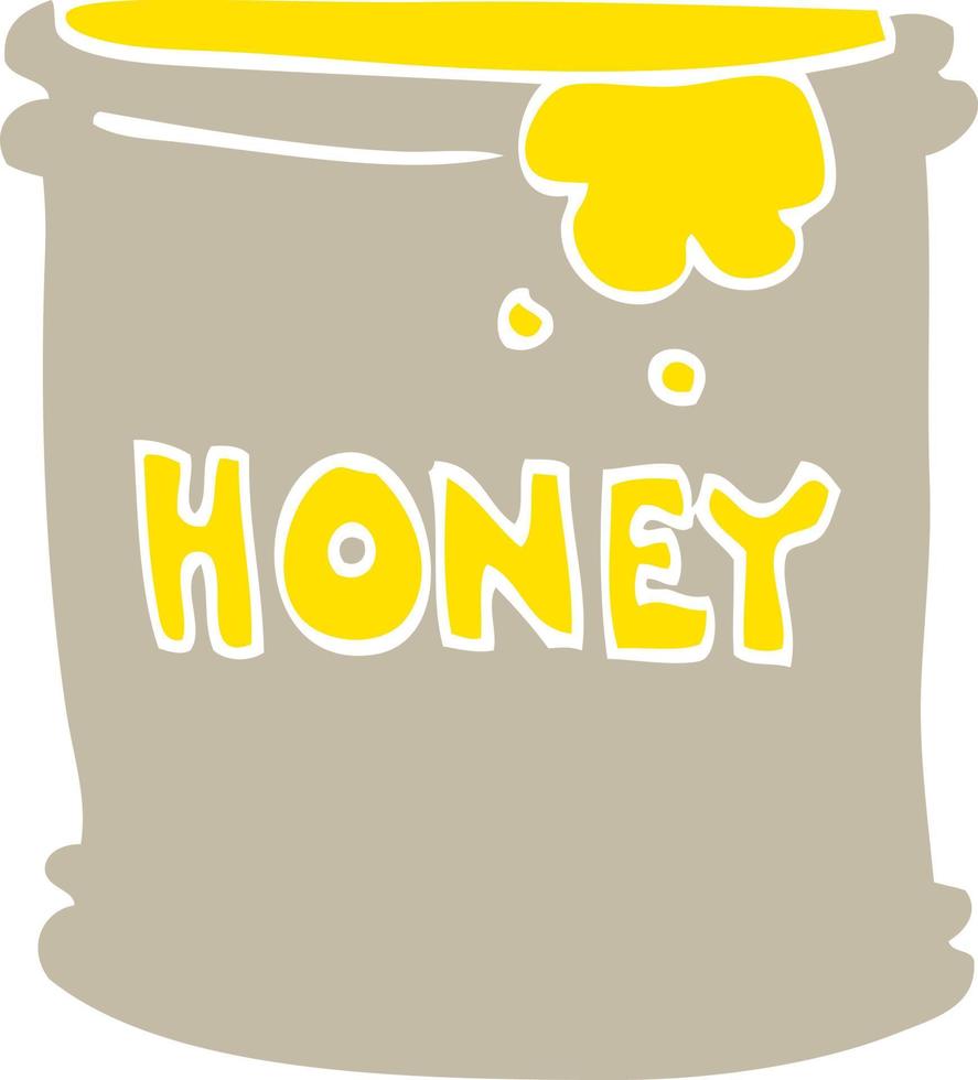 flat color illustration of a cartoon honey pot vector