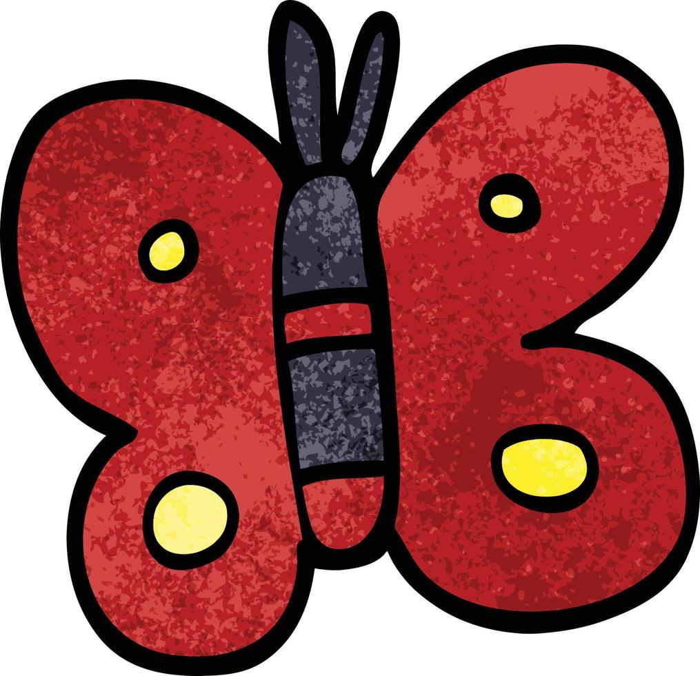 cartoon doodle butterfly vector