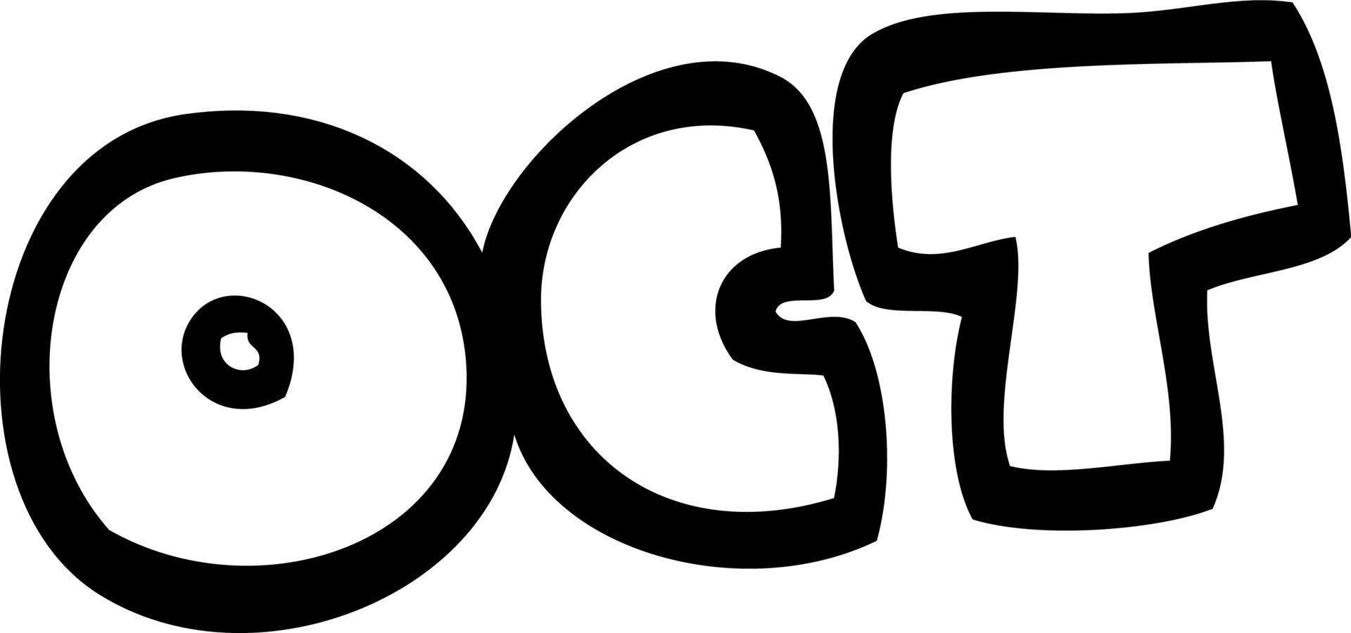 line drawing cartoon month of october vector