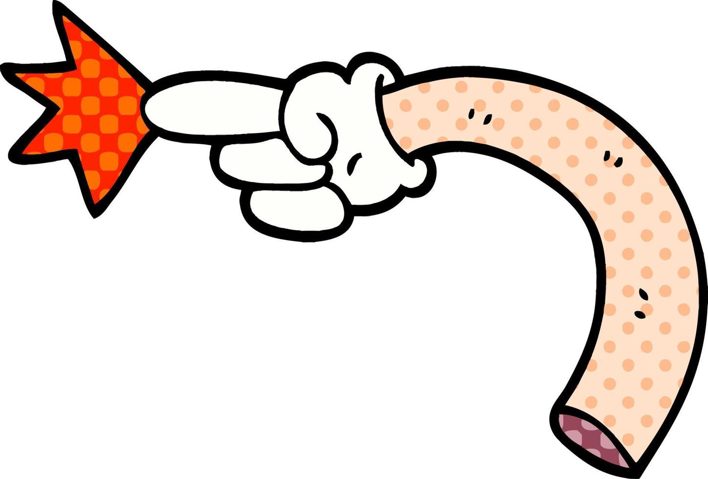 cartoon doodle pointing hand vector