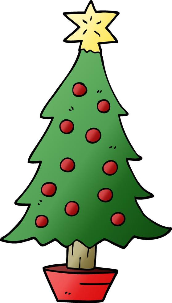 cartoon doodle christmas tree vector