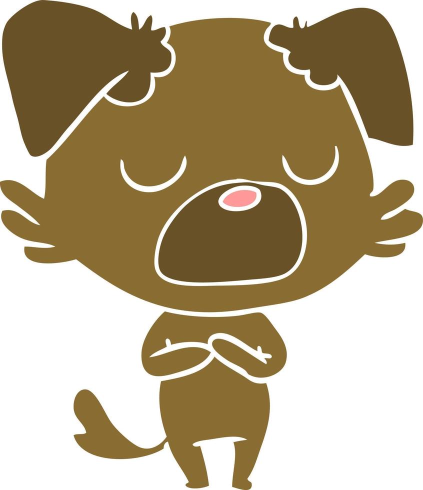 flat color style cartoon dog vector