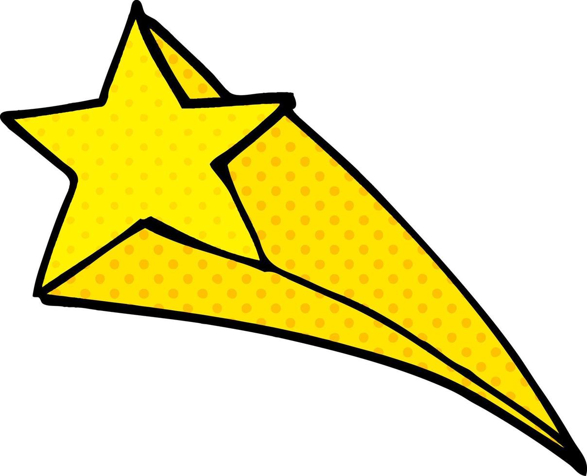 cartoon doodle shooting star vector