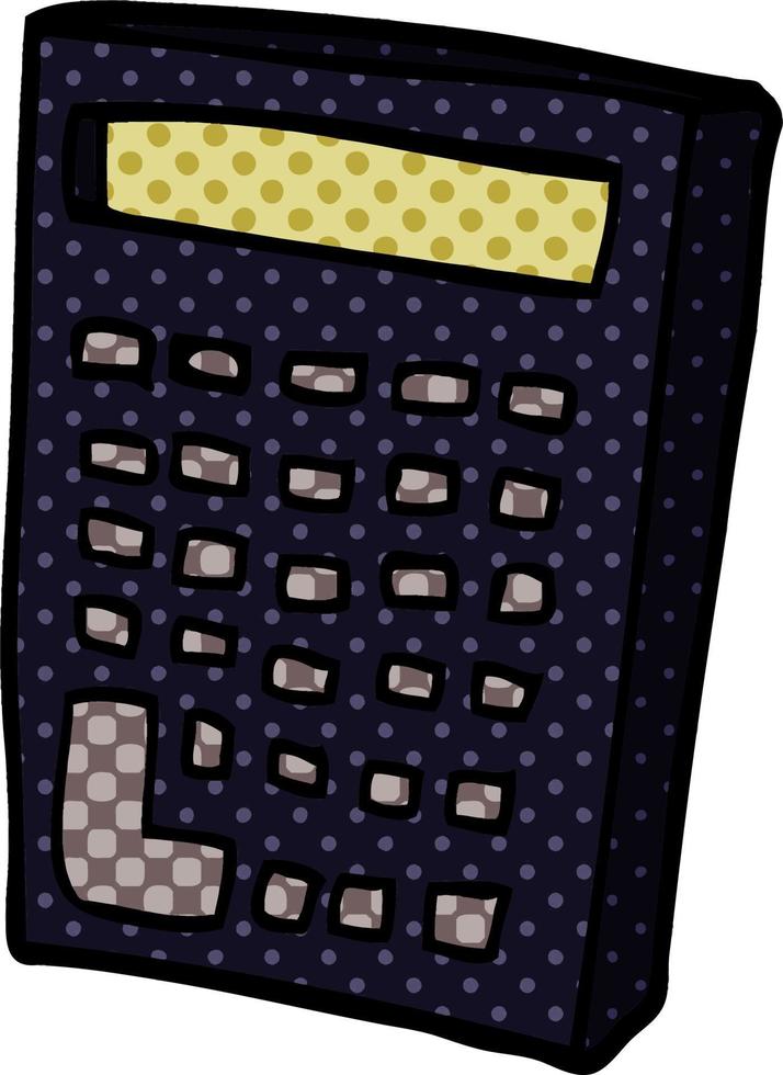 cartoon doodle calculator vector