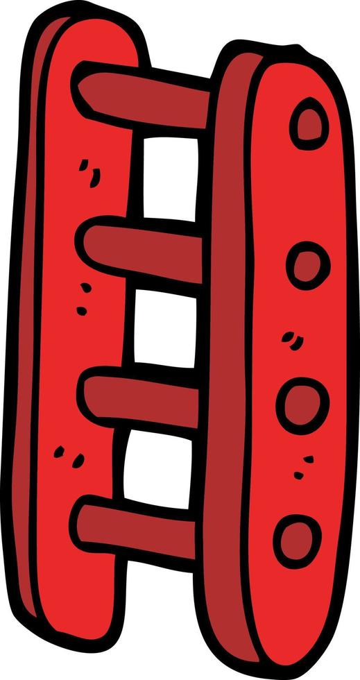 cartoon doodle tall ladder vector