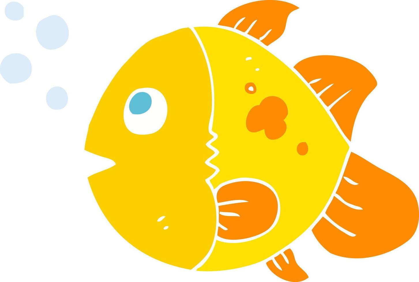 ilustración de color plano de un pez de dibujos animados vector