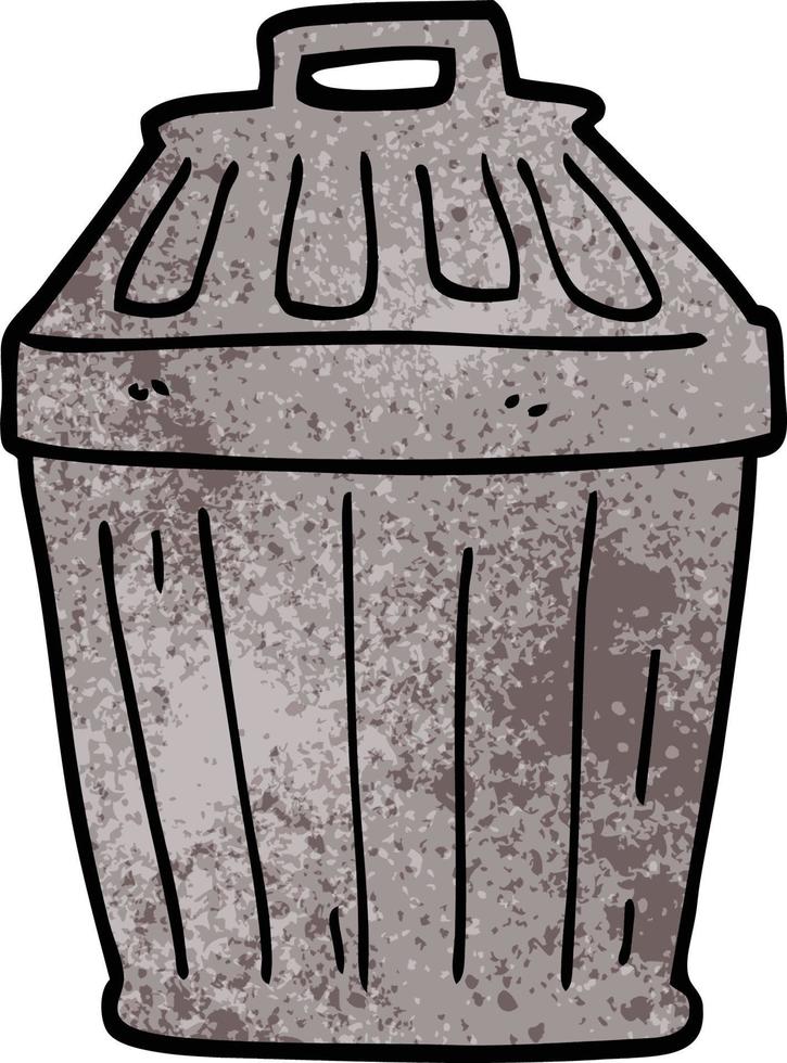 cartoon doodle waste bin vector