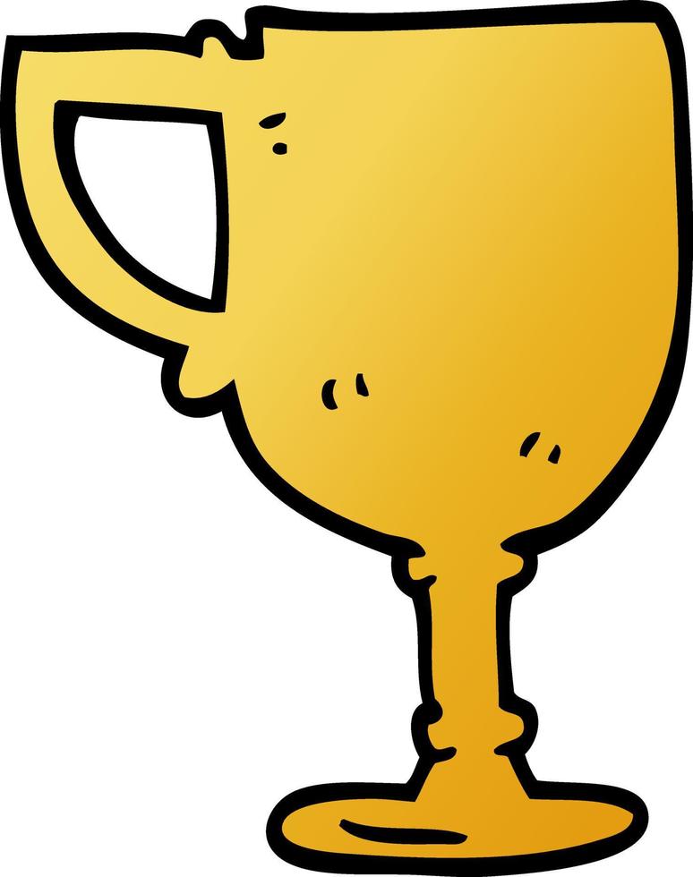 cartoon doodle gold cup vector