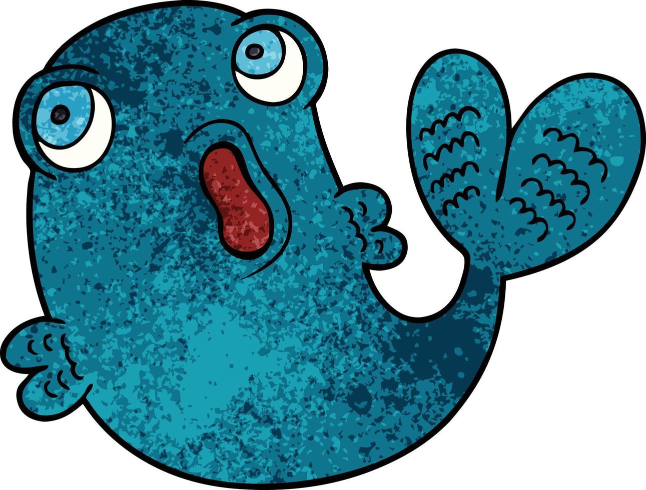 cartoon doodle of a fish vector