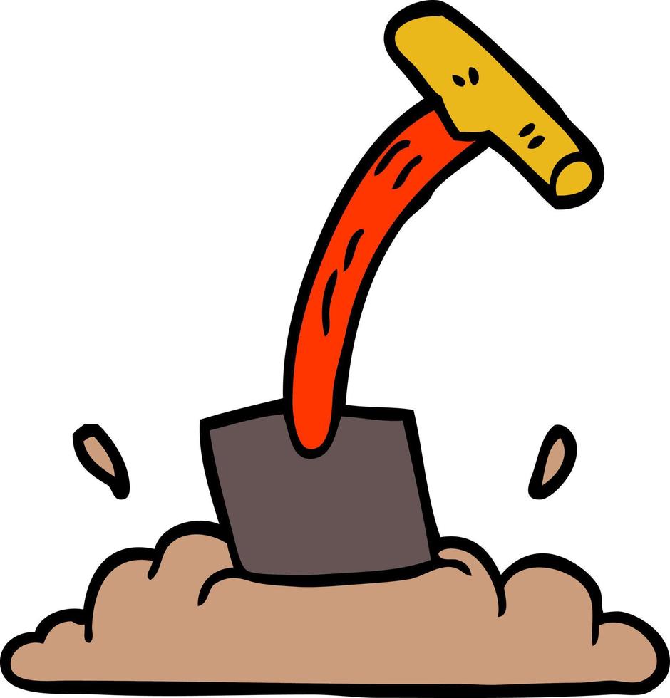 cartoon doodle spade vector